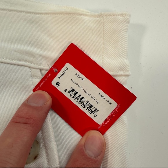 SPANX Women's White‎ Stretch Twill Cropped Wide-Leg Pants NWT Size XL - Picture 3 of 12